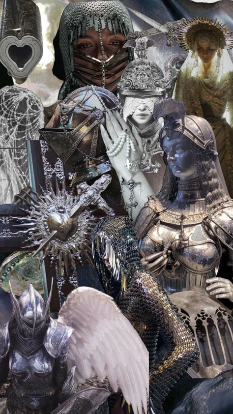 #knightcore #silver #weirdcore #joanofarc Medieval Weirdcore, Type Of Aesthetics, Joan Of Arc, Summer Girls, Art Ideas, Collage, Halloween, Silver, Clothes