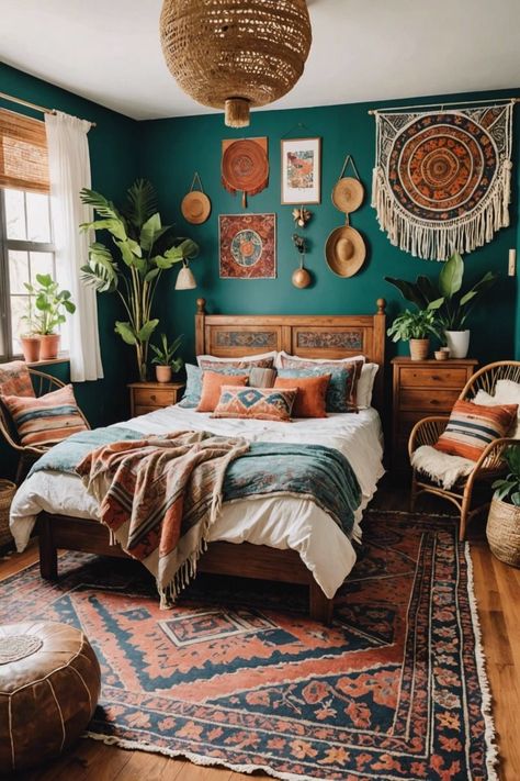 Eco-Friendly Bedroom Decor: Home Decor Inspo Eco Friendly Bedroom Decor, Brown Bedroom Furniture, Boho Style Bedroom Decor, Eco Friendly Bedroom, Bedroom Retro, Tranquil Garden, 1990s Style, Retro Bed, Desert House