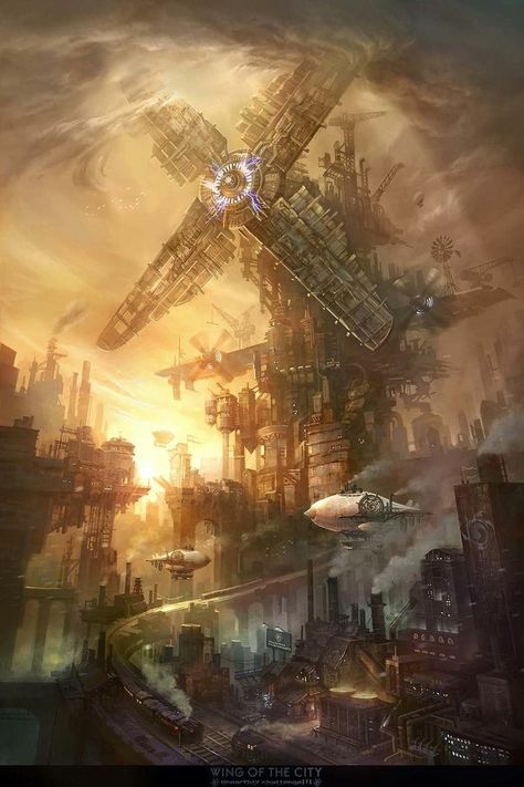 Laura Core, Steampunk Mechanic, Steampunk Wallpaper, Steampunk Drawing, Fantasy Locations, Animation References, Steampunk City, Steampunk Artwork, Sky People