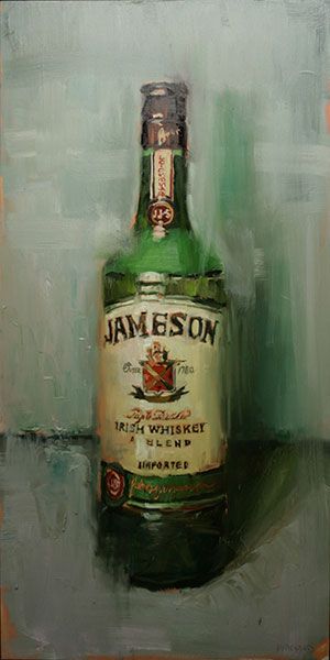 Jameson by Bradford J. Salamon Alcohol Bottle Painting, Jameson Bottle, Jameson Whiskey, Jameson Irish Whiskey, Paint Bar, Wedding Graphics, Alcohol Bottles, Bar Art, Still Life Oil Painting