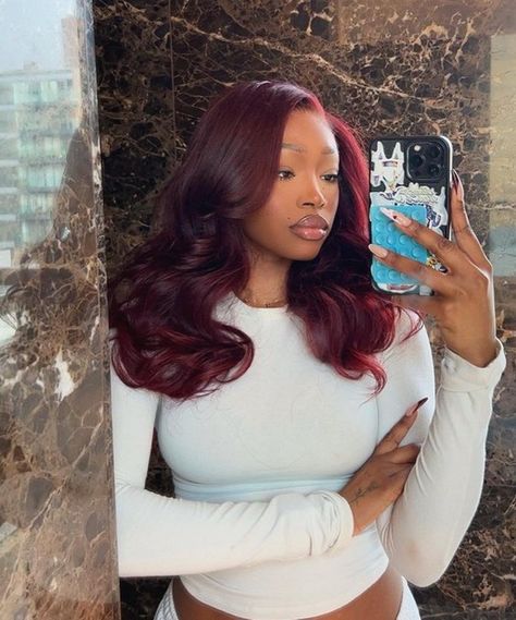 Burgundy Hair Color Ideas, Burgundy Hair Color, Inspiring Hairstyles, Hairstyles Wigs, Hair Color Burgundy, Dark Red Hair, U Part Wigs, Quick Braided Hairstyles, Women's Wigs