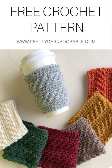 Crochet Water Bottle Cozy, Crochet Coffee Cup, Crochet Cup Coaster, Cup Cozy Crochet Pattern, Coffee Cozy Pattern, Cup Cozy Pattern, Crochet Mug, Crochet Mug Cozy, Crochet Coffee Cozy