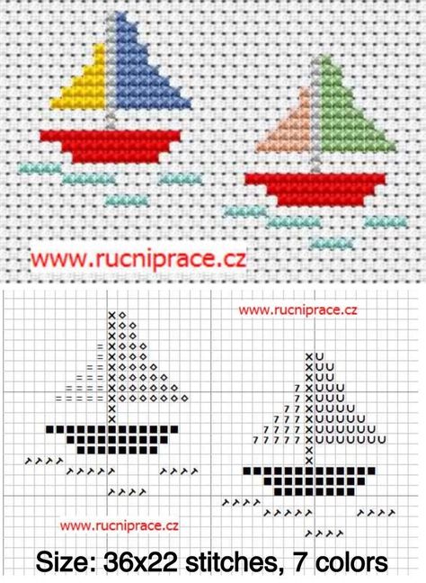 Cross Stitch Sailboat, Sheep Cross Stitch, Cross Stitch Letter Patterns, Bunny Knitting Pattern, Tiny Cross Stitch, Cross Stitch Letters, Doll Diy Crafts, Baby Embroidery, Mini Cross Stitch