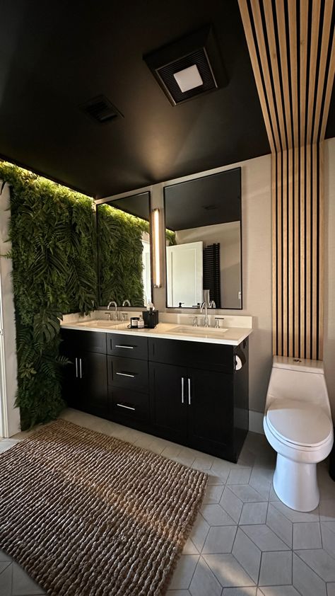 Restroom Remodel Ideas 2024, Spa Bathroom At Home, Avante Garde Home, Avant Garde Home Julie Sousa, Moody Restroom, Bathroom Design Apartment, Apartments Bathroom, Pinterest Bathroom Ideas, Apartment Bathroom Decor Ideas