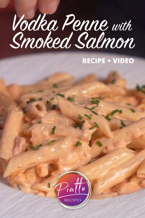 Vodka Salmon Pasta, Salmon Vodka Sauce Pasta, Vodka Penne, Pasta With Smoked Salmon, Smoked Salmon Pasta Recipes, Salmon Recipe Videos, Spring Pasta Recipes, Creamy Vodka Sauce, Smoked Salmon Recipe