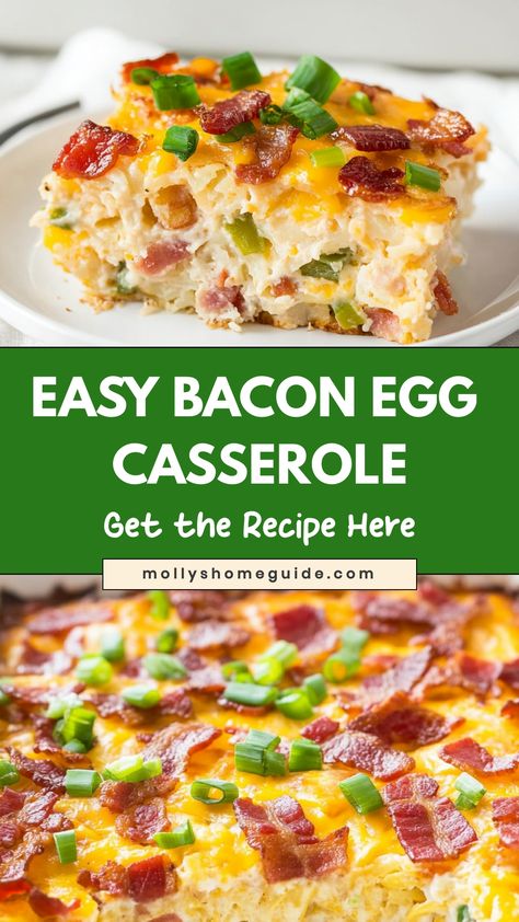 Looking for a delicious breakfast option? Try this mouthwatering bacon and egg casserole recipe that is perfect for a hearty morning meal or weekend brunch with your loved ones. This easy-to-make casserole is packed with crispy bacon, fluffy eggs, and gooey cheese that will surely satisfy your taste buds. Whether you are hosting a family gathering or simply want to enjoy a cozy breakfast at home, this savory dish is sure to impress. Bacon And Eggs Casserole, Egg And Bacon Frittata, Bacon And Egg Breakfast Casserole, Bacon Egg Casserole Recipes, Overnight Egg Casserole Recipes, Egg And Bacon Casserole, Egg Bacon Casserole, Bacon Egg Hashbrown Casserole, Bacon Egg And Cheese Casserole