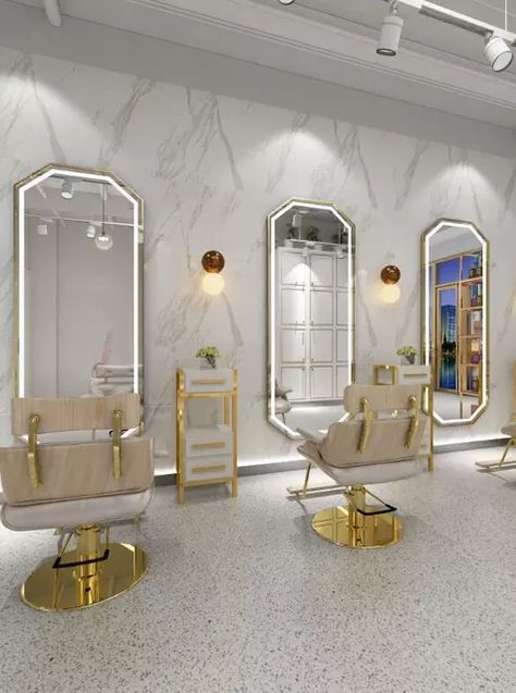 Mirror For Hair, Parlour Design, Salon Mirror, Shop Mirror, Barber Shop Interior, Nail Salon Interior Design, Mirror Wall Hanging, Salon Mirrors, Spa Room Decor