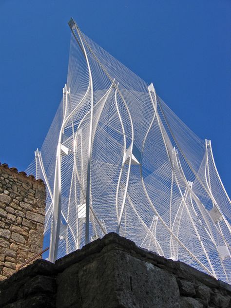 Frei Otto Architecture, Fabric Facade, Soft Architecture, Building Components, Antonio Gaudí, Parametric Architecture, Parametric Design, Shade Structure, Fabric Structure