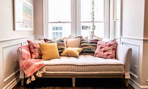 What is a Daybed? Plus, How to Use One at Home Twin Mattress Into Daybed, Daybed To Sofa, Day Bed Pillow Ideas, Daybed Nursery, Daybed As Couch Living Room, Home Office With Daybed, Office With Daybed, Double Day Bed, Double Daybed