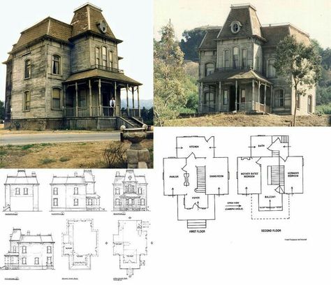 Movie House Floor Plans, Victorian Mansion Floor Plans, Gothic Victorian House Plans, Victorian House Floor Plans, Bates Motel House, Gothic House Plans, Gothic Victorian House, Vintage Floor Plans, Victorian House Plans