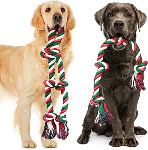 DOG CHRISTMAS GIFT AND STOCKING STUFFER Feeko Dog Rope Toys for Large and Medium Aggressive Chewers, 2 Pack Heavy Duty XL Dog Rope Toy for Large Breed, Indestructible Dog Chew Toys, Tug of War Dog Toy, 100% Cotton Teeth Cleaning https://amzn.to/3AJLeWj Dog Rope Toy, Christmas Dog Toy, Dog Toys Indestructable, Tough Dog Toys, Durable Dog Toys, Rope Dog Toys, Giant Dogs, Rope Dog, Dog Christmas Gifts