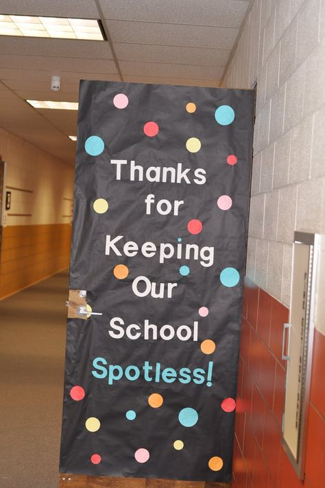 school appreciation door decorating ideas - Google Search Janitor Appreciation, Custodian Appreciation, Door Decorating Ideas, Teacher Appreciation Doors, School Custodian, Teacher Morale, Staff Appreciation Week, Staff Appreciation Gifts, Teacher Doors