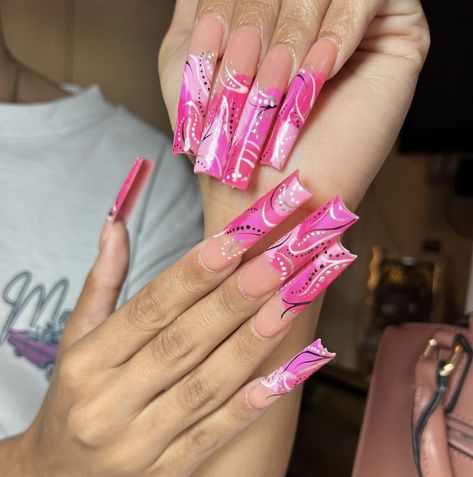 xlong nails | acrylic nails | gel x nails | 90s nail art | y2k nails | nail design | summer nails | pink nails Nails In The 90s, 90’s Airbrush Nails, 2000s Airbrush Nails, Pink 2000s Nails, Pink 90s Nails, Old School Nail Designs 90s, 90s Nails Trends, Bratz Inspired Nails, Early 2000s Nail Designs