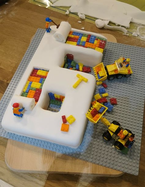 Lego birthday number 6 cake Lego Number Cake, Number 6 Birthday Cake Boys, Number 5 Lego Cake, Lego Cake Diy, Lego City Cake, Lego Birthday Sheet Cake, Cake Lego, Lego Torte, Lego Themed Cake Buttercream