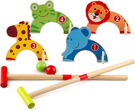 Wondertoys Wooden Animals Croquet Set Golf Toys with 2 Balls Early Educational Game Gift for Children : Amazon.co.uk: Toys & Games Golf Toys, Croquet Set, Wooden Animals, Interactive Toys, Educational Games, Electronic Toys, Gaming Gifts, Baby Toddler Toys, Outdoor Kids