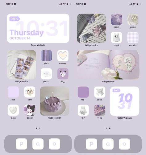 Lavender Iphone Layout, Lavender Ios 16 Wallpaper, Lilac Phone Theme, Widget Setup Ideas, Purple Widget Ideas, Top Widgets Ideas, Widget Ideas Purple, Apps To Decorate Your Phone, Ipad Homescreen Ideas Purple