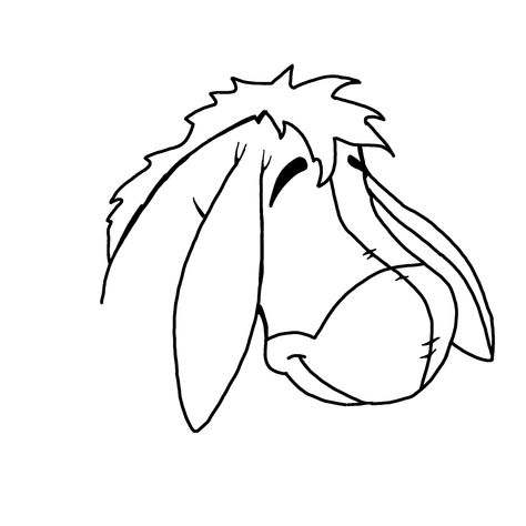 Simple Eeyore Drawing, Simple Eeyore Tattoo, Eeyore Outline Tattoo, Eyore Tattoo Eeyore, Eeyore Outline, Eeyore Tattoo Simple, Eeyore Tattoo, Disney Lines, Kpop Tattoos