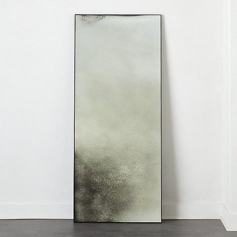 Clooney Antiqued Floor Mirror 32"X76" | CB2 Antique Floor Mirror, Leaning Floor Mirror, Red Oak Hardwood Floors, Modern Floor Mirrors, Red Oak Hardwood, Floor Length Mirror, Antiqued Mirror, Full Length Floor Mirror, Floor Stain