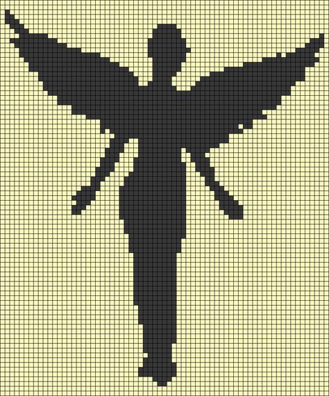 Alpha pattern #41831 | BraceletBook Deftones Pixel Art, Knit Alpha Pattern, Nirvana Pixel Grid, Grid Crochet Patterns Easy, Music Pixel Art, Slipknot Alpha Pattern, Deftones Alpha Pattern, Graph Art, Radiohead Alpha Pattern