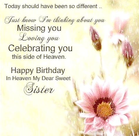 Happy Birthday Sister In Heaven, Birthday In Heaven Quotes, Birthday Wishes In Heaven, Sister In Heaven, I Miss My Sister, Happy Sisters, Happy Heavenly Birthday, Happy Birthday In Heaven, Sister Birthday Quotes