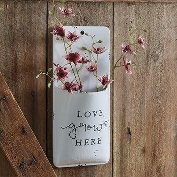 Valentines Day Decorations - Decor Steals Wall Pocket Organizer, Love Grows Here, Country Wall Decor, Flower Holder, Fresh Flower, Rustic White, Farmhouse Wall Decor, Farmhouse Wall, Wall Pockets