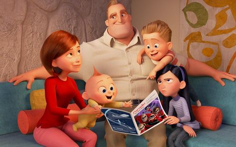 *JACK-JACK, ELAST-I-GIRL/HELEN PARR, MR. INCREDIBLE/BOB PARR, DASH & VIOLET PARR ~ The Incredibles, The Incredibles 2004, Disney Incredibles, Violet Parr, Disney Pixar Movies, Disney Mom, Pixar Movies, Superhero Movies, Cartoon Movies, Disney Films