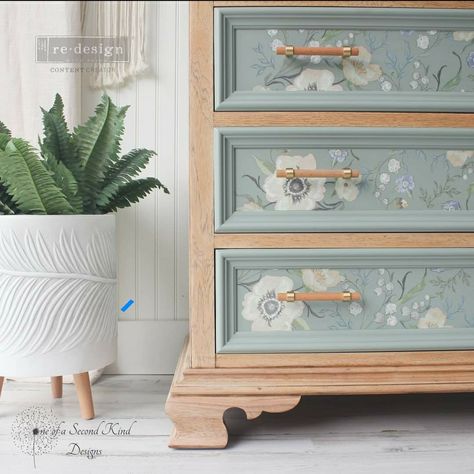 Paint Dresser Diy, Boho Dresser, Raised Stencil, Gold Pulls, Wood And Gold, Diy House Renovations, Painted Drawers, Blonde Wood, Wicker Decor