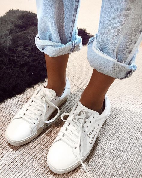 KAESHA ANN GRAUAUG on Instagram: “Buys YSL sneakers + can't be bothered to lace them up for a photo” Ysl Sneakers, Saint Laurent Sneakers, Sneaker Outfits Women, Live Girls, Sneaker Style, Killer Heels, Fresh Kicks, All About Shoes, Fashion 101