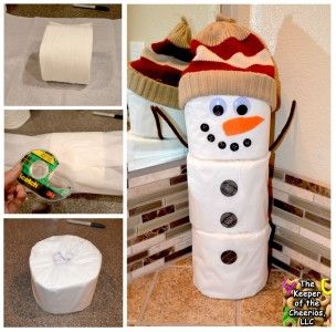 Toilet Paper Snowman Craft - The Keeper of the Cheerios Toilet Paper Snowman, Paper Snowman Craft, Paper Snowman, Christmas Toilet Paper, Snowman Craft, Toilet Paper Crafts, Christmas Bathroom Decor, Christmas Bathroom, Paper Roll Crafts