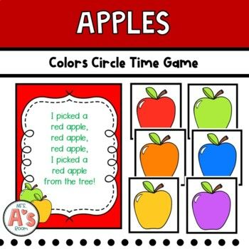 Circle time can be so much fun, but it's difficult to keep it interesting and engaging. This circle time game will help you do just that! Your preschool, pre-k, and kindergarten kiddos will love learning about colors when they play this game!Save 25% when you buy my entire set of Apples Theme Circle... Apple Circle Time Activities, Apple Circle Time Preschool, Circle Time Shape Activities, Circle Time Area, Time Activities For Preschool, Measurement Preschool, 3s Preschool, Preschool Apples, Tree Unit