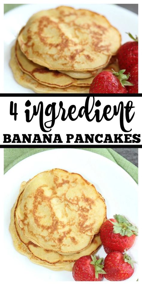 Pancake Banane, Gluten Free Banana Pancakes, Easy Banana Pancakes, Banana Pancakes Recipe, Pancakes Easy, Pancakes Healthy, 4 Ingredient, Banana Pancakes, Banana Recipes