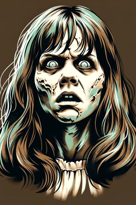 The Exorcist The Ring Movie, Ring Movie, Horror Clothes, The Exorcist 1973, Halloween Wallpaper Cute, Scary Tattoos, Greatest Villains, Horror Artwork, Classic Horror Movies