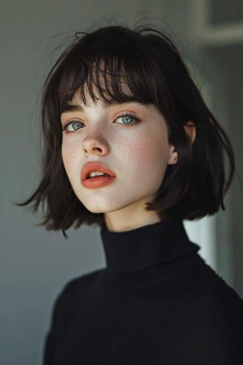 Medium Haircuts With Bangs, Short Locks, Shaggy Bob Haircut, Trendy Bob Hairstyles, Bob Haircut Curly, Choppy Bob Haircuts, 얼굴 드로잉, Bob Hairstyles With Bangs, Short Hair With Bangs