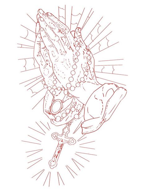 Praying Hands Tattoo Stencil, Hands Tattoo Design, Jesus Hand Tattoo, Prayer Hands Tattoo, Praying Hands With Rosary, Praying Hands Tattoo Design, Praying Hands Tattoo, Hands Tattoo, Tattoo Design Tattoo