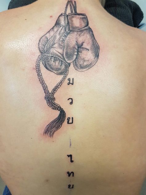 Kickboxing Tattoo, Thai Tattoo Meaning, Boxing Tattoo, Boxing Gloves Tattoo, Muay Thai Tattoo, Boxing Tattoos, Symbols Tattoos, Back Piece Tattoo, Egypt Tattoo