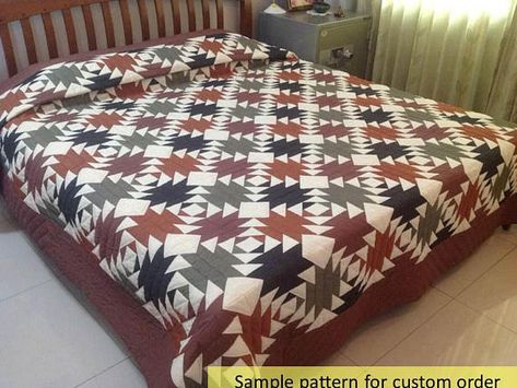 Earth tone quilts Patchwork Quilts Gift for Mom Gift for Folk Quilt, Pineapple Quilt Block, Quilts Patchwork, Patchwork Bedspread, Quilts Modern, Rustic Quilts, Comforter Blanket, Pineapple Quilt, Farmhouse Quilts