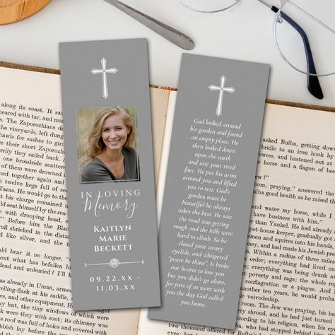 Simple Custom Photo Laminated Memorial Bookmarks Memorial Bookmarks, Book Marker, Memorial Cards, Book Markers, 1st Anniversary, Memorial Service, Sympathy Cards, Custom Photo, Laminate