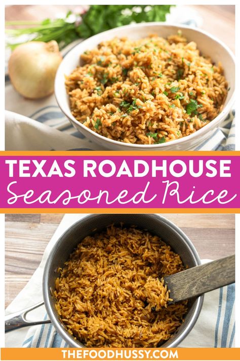 Texas Roadhouse Rice Copycat Texas Roadhouse Seasoned Rice, Copycat Texas Roadhouse Rice, Texas Road House Rice, Texas Roadhouse Copycat Recipes, Texas Roadhouse Rice Recipe, Texas Roadhouse Rice, Roadhouse Rice, Texas Roadhouse Seasoned Rice, Shrimp Side Dish