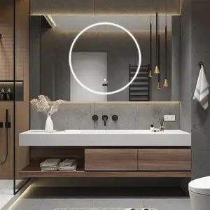 Floating Bathroom Vanity with Smart Mirror Cabinets Modern Ceramic Double Sink Furniture New - AliExpress Basin Bathroom, Floating Cabinets, Smart Mirror, Floating Bathroom Vanity, Hanging Cabinet, Bathroom Mirror Cabinet, Double Sink, Mirror Cabinets, Modern Ceramics