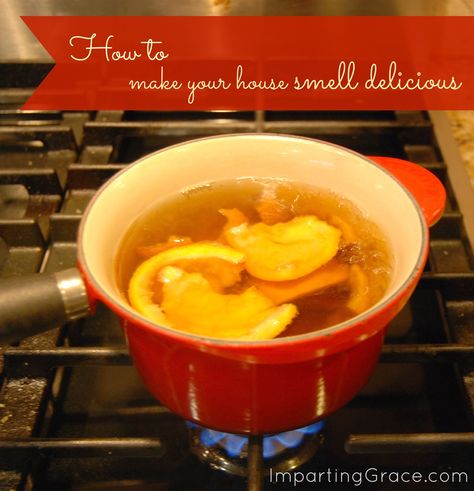 Simple way to make your house smell delicious | ImpartingGrace.com Boil Orange Peels House Smells, Boil Orange Peels, Clean House Smell, Orange Peels Uses, Hygiene Hacks, Cinnamon Smell, Simmering Potpourri, Vanilla Smell, House Smell Good