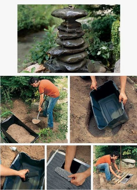 30 Creative and Stunning Water Features to Adorn Your Garden - Page 2 of 2 - DIY & Crafts Garden Fountains Outdoor, Stacked Stones, Taman Air, Diy Water Fountain, Outdoor Water Features, Diy Garden Fountains, Fountains Backyard, Garden Waterfall, Backyard Water Feature