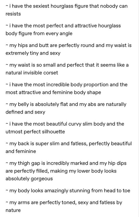 Desired Body Affs, Hourglass Affirmations, Desired Body Ideas Aesthetic, Manifest Instantly, Typa Girl, Feminine Quotes, Feminine Spirituality, Scripting Ideas, Hourglass Body Shape