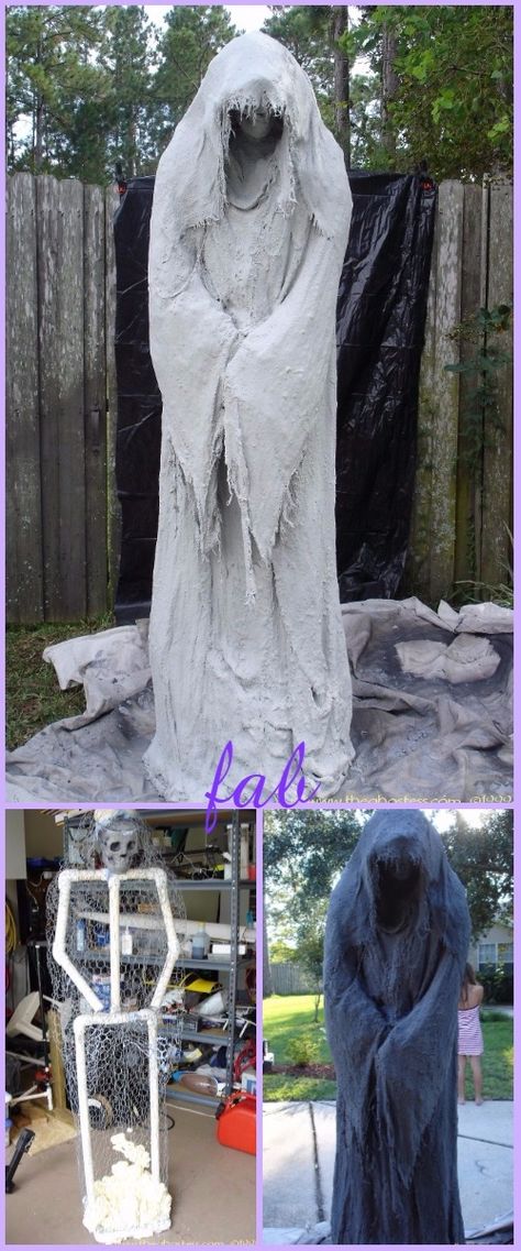 Pvc Halloween Decorations, Monster Mud Reaper, Monster Mud, Ghost Halloween Decor, Diy Halloween Ghosts, Makeup Zombie, Creative Halloween Decorations, Scary Halloween Decorations Outdoor, Dekorasi Halloween