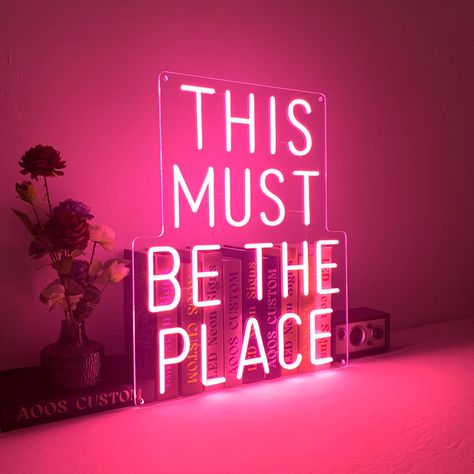 This Must Be the Place 18" Neon Sign Neon Signs For Home, This Must Be The Place Neon Sign, This Must Be The Place Sign, Novelty Lights, Bar Coffee, Gifts For Children, Novelty Lighting, Command Strips, Neon Art