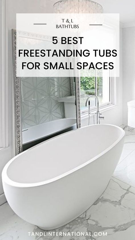 Small Luxury Bathroom With Bathtub, Small Standalone Bathtub, Free Standing Tubs Small Bathroom, Bathtubs In Bedrooms, Free Standing Bath Tub Ideas Small Bathroom, Small Narrow Bathroom Ideas With Tub, Small Bathroom With Soaker Tub, Free Standing Bath Small Bathroom, Shower And Stand Alone Tub Ideas