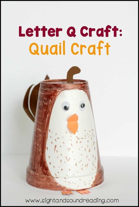 Q Crafts For Preschool, Quail Craft, Letter Q Craft, Q Craft, Letter Q Crafts, Play Story, Abc Preschool, Class Crafts, Godly Play