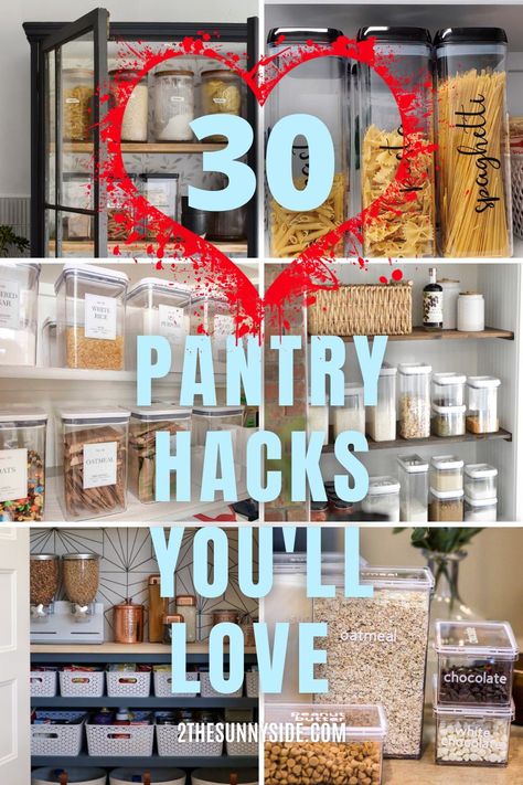 The best affordable pantry organization and storage ideas. Ideas for food containers, labeling, walk in pantry, small pantry, drawer, canned goods, dollar store containers, DIY cabinets, DIY pantry, hacks, baskets, on a budget. You see before and after pictures, design and clever ideas for door and wall storage. #pantryorganization #pantrystorageideas #organizedhome Wall Can Storage Pantries, Paper Towel Storage Pantry, Pantry Decorating Ideas Walk In, Organizing Canned Goods In Pantry, Pantry Wall Organization Ideas, Farmhouse Pantry Organization Ideas, Pantry Organization Ideas Walk In, Labels For Pantry Containers, Small Walk In Pantry Layout