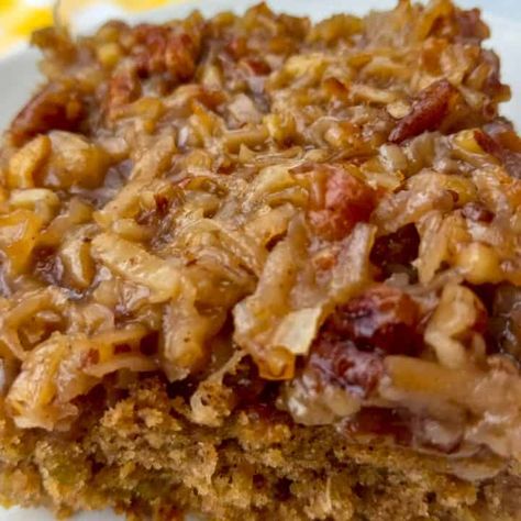 Amish Oatmeal Cake Recipe with Coconut Frosting - Amish Heritage Easy Oatmeal Cake Recipe, Amish Oatmeal, Carrot Cake With Pineapple, Pecan Frosting, Cake With Coconut, Old Fashioned Oatmeal, Coconut Pecan Frosting, Pecan Topping, Quick Cake