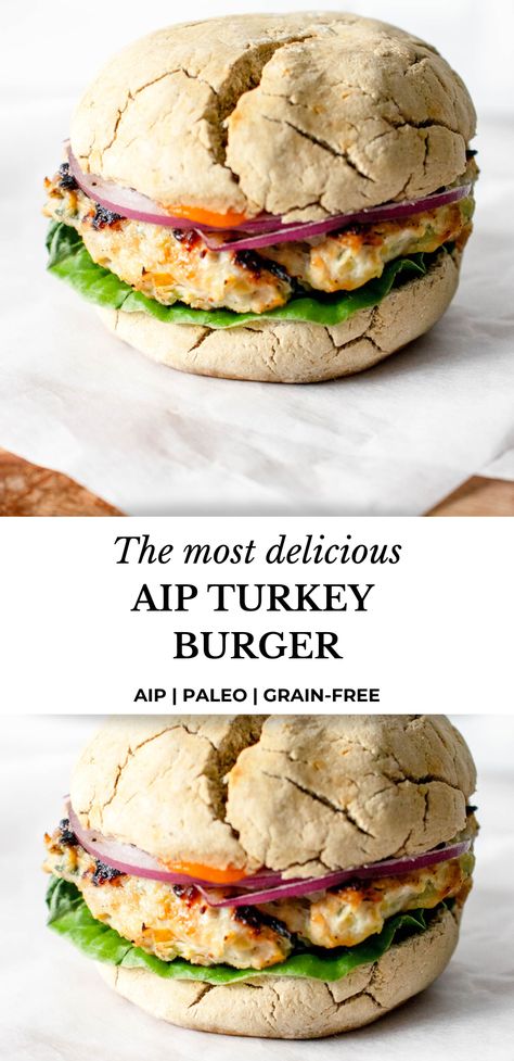 Paleo Turkey Burgers, Turkey Burger Recipes Healthy, Paleo Entrees, Aip Diet Recipes, Paleo Turkey, Turkey Patties, Grilled Turkey Burgers, Paleo Meal Prep, Autoimmune Paleo Recipes