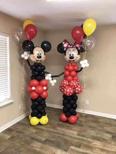 Mickey And Minnie Balloon Garland, Mickey And Minnie Decorations, Mickey And Minnie Mouse Birthday Decorations, Mickey Mouse Clubhouse Birthday Party Decorations Balloon, Mickey Minnie Birthday Party Decorations, Miki Mouse Birthday Decoration, Mickey Balloon Garland, Mikey Mouse Theme Party, Mickey Mouse Birthday Balloon Arch